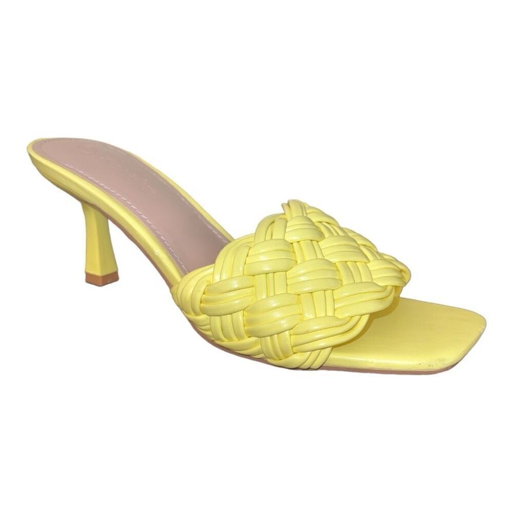 PiePieBuy Womens Square Open Toe Heeled Sandals Braided Slip-on Mules Backless S - Picture 2 of 7